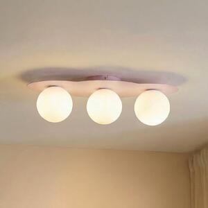 TK Lighting Plafonieră Cloud, roz, 3 becuri, sticlă, lungime 51 cm, G9, reglabil, Roz / Rosé, Camera copiilor, Sticlă, Viața tânără