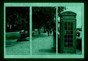 Set tablou 3 piese fosforescent Cabina telefonica Londra