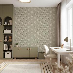 Fototapet Motiv floral pe fond bej, Fototapet flori, Fototapet populare, t01079 - Tapeko.ro
