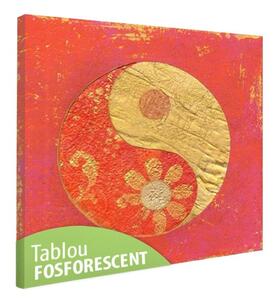 Tablou fosforescent Yin Yang fundal rosu