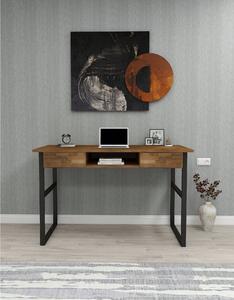 Birou Allen, nuc/negru, lemn de pin, 120x75x60 cm