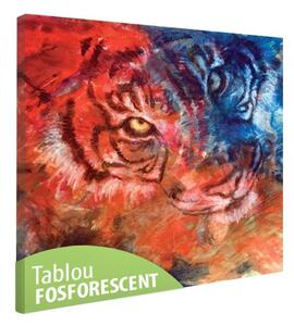 Tablou fosforescent Tigru albastru si rosu