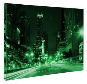 Tablou canvas fosforescent Night in Chicago, 60x40 cm