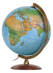 Glob geografic Astra iluminat, 30 cm, piedestal lemn de nuc