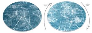 Covor MEFE modern Cerc 2783 Marmură - structural două niveluri de lână cremă / albastru
