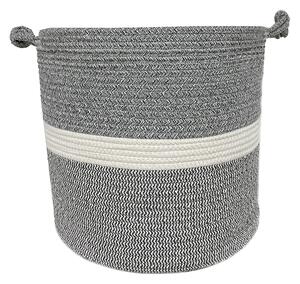 TEMPO-KONDELA SAGO, coş tricotat, gri/ alb, 40x37 cm