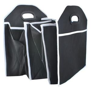 Organizator pliabil cu 3 compartimente, manere, material textil, negru