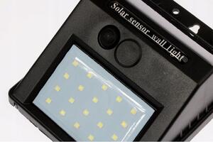 Aplica 20 LED-uri SMD 3W, incarcare solara, flux luminos 200lm, 1200mAh, alb rece
