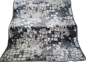 Pătură acrilică de lux culoarea gri, cu model pietre Lăţime: 200 cm | Lungime: 240 cm