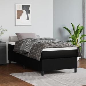 Cadru de pat box spring, negru, 90x200 cm, piele ecologică