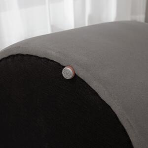 Otomana rotunda cu tava superioara, taburet din material textil cu atingere catifea, masuta de cafea HOMCOM | Aosom RO