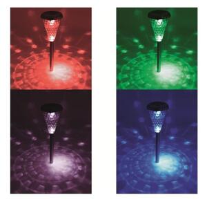 Lampa solara LED multicolor pentru alei, inaltime 37 cm, set 4 bucati