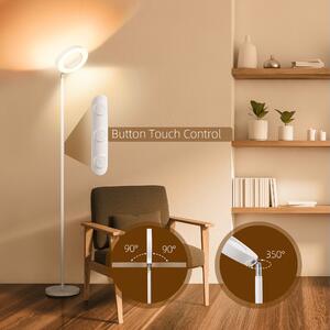 Lampa de podea compatibila cu Alexa si Google Home, cu lumina RGB cu dubla iluminare, otel HOMCOM | Aosom RO