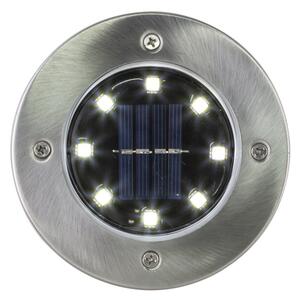 Spot solar incastrabil, LED alb rece, 13 cm, IP44, suport fix, 2 bucati