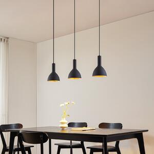 Arcchio Lampă suspendată Cosmina, 3 becuri, lungime 90 cm, negru, reglabil, Negru, Bucătărie, Metal, Modern