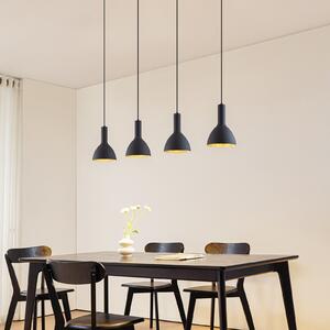Arcchio lampă suspendată Cosmina, 4 becuri, lungime 120 cm, negru, reglabil, Negru, Bucătărie, Metal, Modern