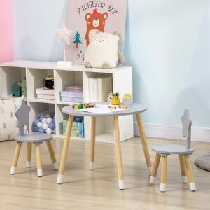 HOMCOM Set de masa si scaun pentru copii din lemn pentru arta si mestesuguri, timp de gustare, teme | AOSOM RO