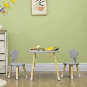 HOMCOM Set de masa si scaun pentru copii din lemn pentru arta si mestesuguri, timp de gustare, teme | AOSOM RO
