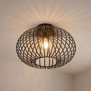 Lindby Plafonieră Rosalea, culoare alamă, metal, 40 cm, E27, reglabil, Negru, Camera de zi / sufragerie, Metal, Modern