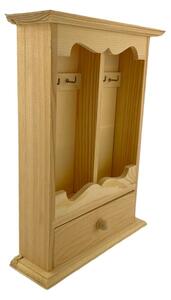 Suport pentru chei, lemn natur, cu sertar, 22x5.5x27.5 cm
