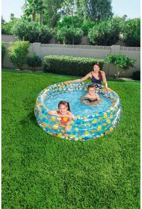 Piscina rotunda transparenta 122x25 cm, supapa siguranta, material vinil, 697 litri