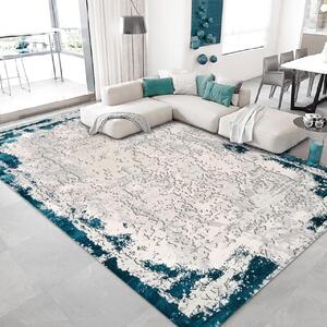 Covor Modern Living , Dormitor Dreptunghiular Antic 7557AL Turcoaz (Alege dimensiunea: 80X150 cm)