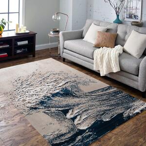 Covor Modern Living, Dormitor Dreptunghiular Cameleon 2323A Albastru (Alege dimensiunea: 60X130 cm)
