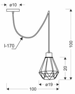 Lustră pe cablu PRIMO 1xE27/60W/230V