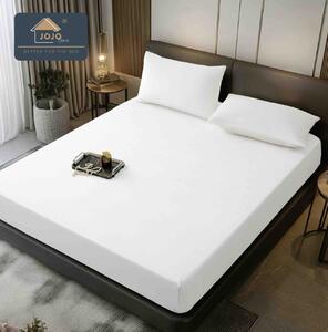 Huse de pat, 3 Piese, Catifea cu elastic 180x200, Alb