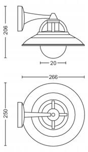 Philips 17381/30/PN - Aplică perete exterior COMORANT 1xE27/42W/230V IP44