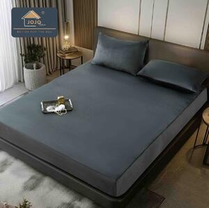 Huse de pat, 3 Piese, Catifea cu elastic 180x200, Antracit