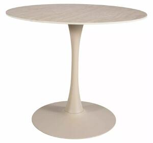 Masa rotunda de dining AMADEO cu blat ceramic 90x90 cm, bej