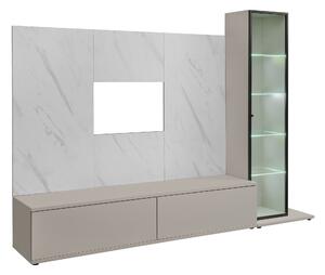 Mobilier living Glorias CCMW GL1 (cașmir + marmură albă) (cu iluminat). Promo -21%. 1156479