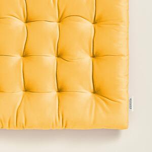 Perna de lux pentru scaun din velur galben 40x40 cm