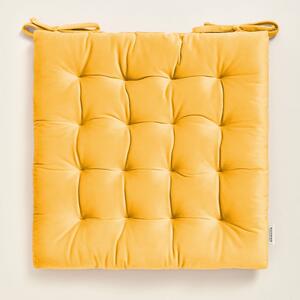 Perna de lux pentru scaun din velur galben de lux 40x40 cm