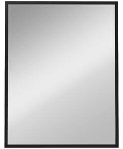 HOMCOM Oglindă de Perete din Sticlă și MDF, cu Cârlige, 70 x 90 cm, Negru | Aosom Romania