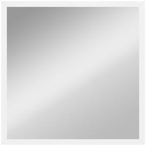 HOMCOM Oglindă de Perete Pătrată cu Cârlige, Oglindă din Sticlă și MDF, 50x50 cm, Albă | Aosom Romania