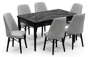 Babyface Madrid Set Masa Extensibila 80x130-170 si Scaune 6 bucati Gri