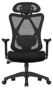 Scaun de birou cu tetieră MAGNUS, max. 150 kg, negru SongmicsHome