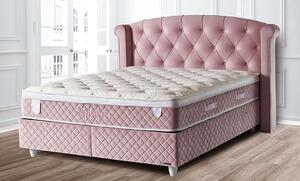 Pat elegant Visco Lux roz, cu lada pentru depozitare, 140x200 cm