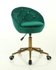HR948K Scaun Verde din Catifea cu Bază Aurie