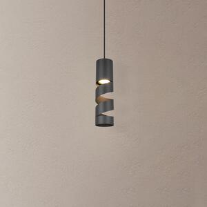 Trio Lighting Lampă suspendată Stream, negru, Ø 8 cm, metal, GU10, reglabil, Negru, Camera de zi / sufragerie, Metal, Modern