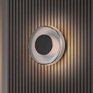 Trio Lighting Aplică de perete cu LED Celeste, negru/cromo, Ø 22 cm, sticlă, dimabil, reglabil, Negru, Camera de zi / sufragerie, Sticlă, Modern