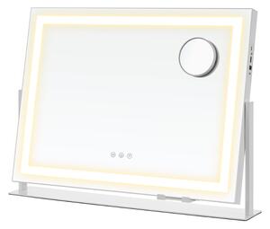 Oglindă cosmetică DAHLIA cu iluminare LED, 10x62,5x45,8 cm, alb SongmicsHome