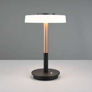 Trio Lighting Lampă de masă cu LED Celeste alb/maro 35 cm sticlă/metal Touchdim, reglabil, Negru, Camera de zi / sufragerie, Sticlă, Modern