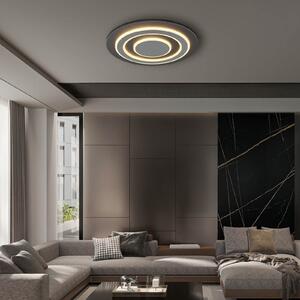 Globo Jayden plafonieră LED, Ø 48 cm, antracit/gri, metal, Negru, Camera de zi / sufragerie, Metal, Modern