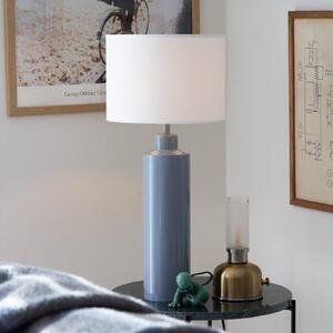 PR Home Lampă de masă Solo, albastru/alb, înălțime 65 cm, metal/material textil, Albastru, Camera de zi / sufragerie, Țesătură / Textil, Modern