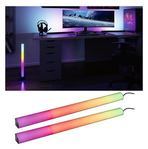 Paulmann EntertainLED Lightbar, RGB, 60cm, set de 2, reglabil, Negru, Camera de zi / sufragerie, Metal, Modern