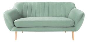 Canapea cu tapițerie din catifea Mazzini Sofas Sardaigne, 158 cm, verde mentol