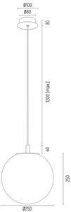 Argon Paloma lampă suspendată 1x15 W alb-alamă 8507